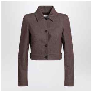 Max Mara Cropped brown denim-effect jacket