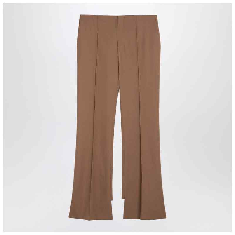Chlo&eacute; Beige asymmetrical wool trousers, theFeinheit