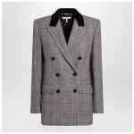 Chloé Black/white checkered wool double-breasted blazer