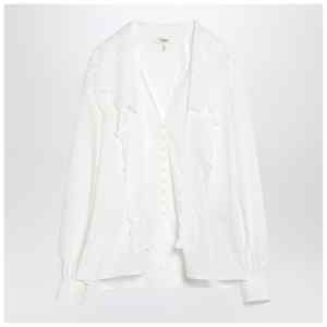 Chloé White shirt with embroidered bow tie