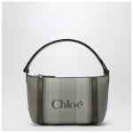 Dark green striped Chloé Carry tote bag in canvas