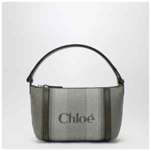 Dark green striped Chloé Carry tote bag in canvas