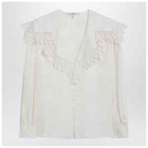 Chloé Jacquard and lace blouse with oversized collar