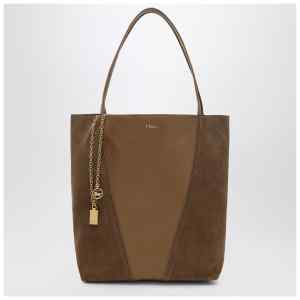 Chloé Spin tote bag in leather and suede khaki