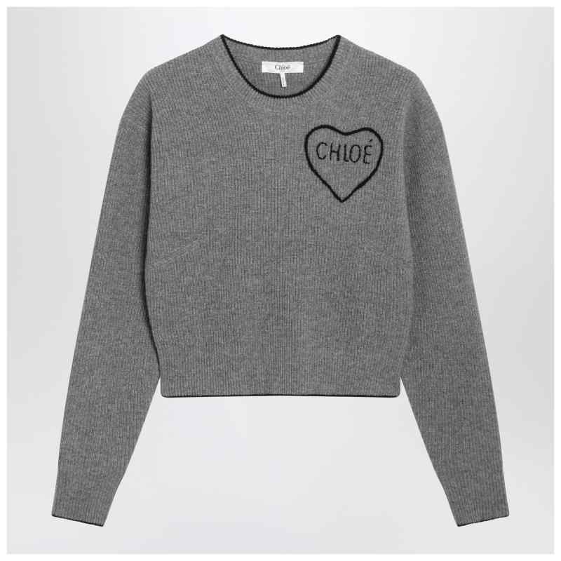 Chlo&eacute; Gray wool and cashmere sweater, theFeinheit