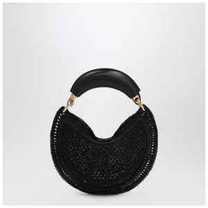 Chloé Mini Summer Banana hobo bag in black crochet with leather details