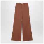 Chloé Flared cotton trousers in nougat colour