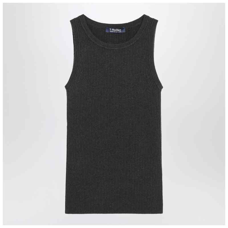 S Max Mara Green ribbed tank top in wool and cashmere, theFeinheit