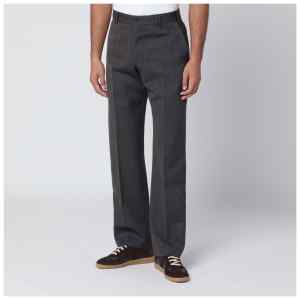 PT Torino Brown striped wool trousers