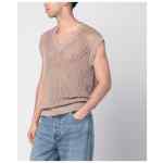 Tagliatore Perforated dove grey cotton waistcoat