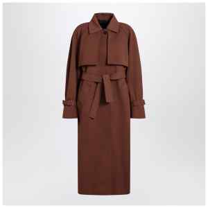 Max Mara Atelier Brown rainproof gabardine trench coat