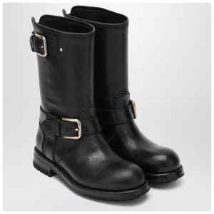 Dolce&Gabbana Black leather boot with buckles