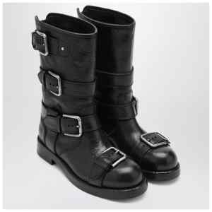 Dolce&Gabbana Black leather boots with straps