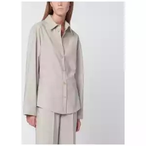 P.A.R.O.S.H. Stucco-coloured wool shirt
