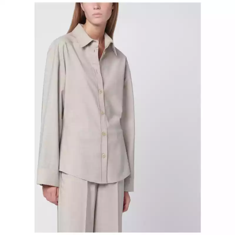 P.A.R.O.S.H. Stucco-coloured wool shirt