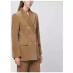 P.A.R.O.S.H. Camel-coloured ribbed velvet jacket