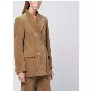 P.A.R.O.S.H. Camel-coloured ribbed velvet jacket