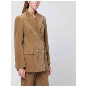 P.A.R.O.S.H. Camel-coloured ribbed velvet jacket