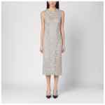 P.A.R.O.S.H. Light grey lace midi dress