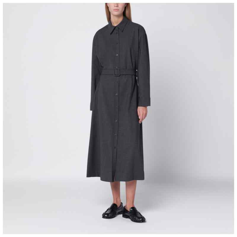 P.A.R.O.S.H. Anthracite grey belted shirt dress, theFeinheit