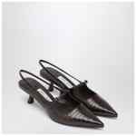 Jimmy Choo Didi 45 brown crocodile effect neckline