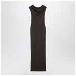 Max Mara Pianoforte Brown dress in viscose and lurex yarn