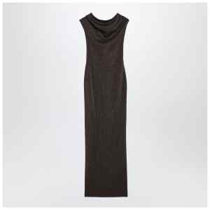 Max Mara Pianoforte Brown dress in viscose and lurex yarn