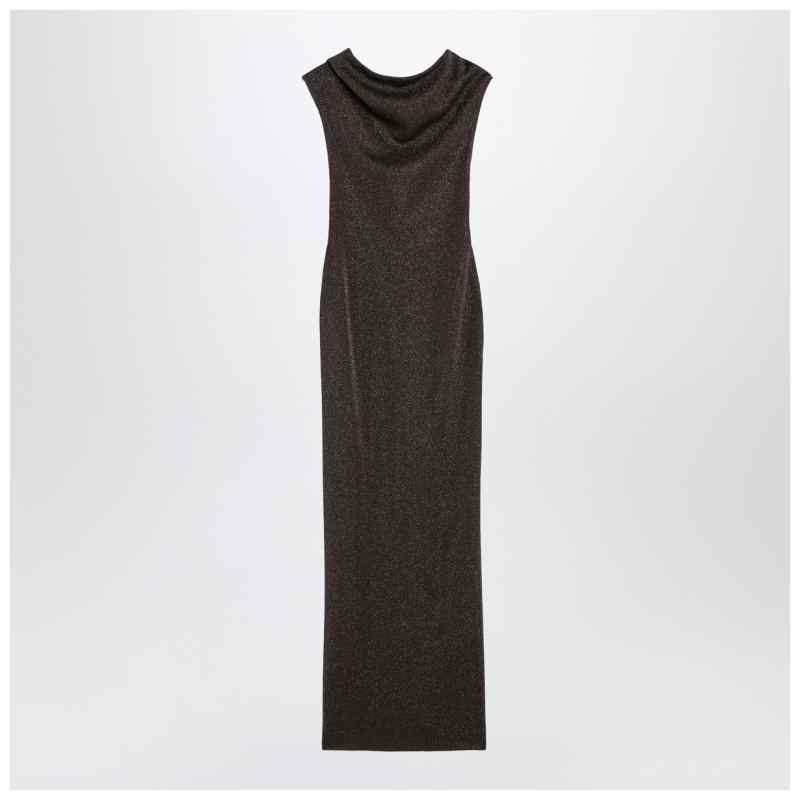 Max Mara Pianoforte Brown dress in viscose and lurex yarn, theFeinheit