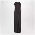 Max Mara Pianoforte Brown dress in viscose and lurex yarn