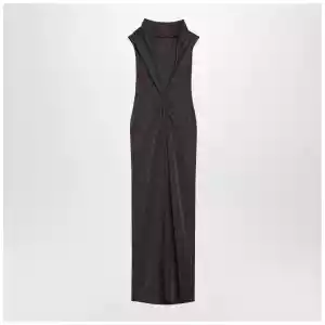 Max Mara Pianoforte Brown dress in viscose and lurex yarn