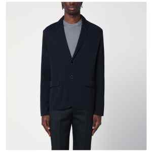 Lardini Navy blue single-breasted knitted jacket