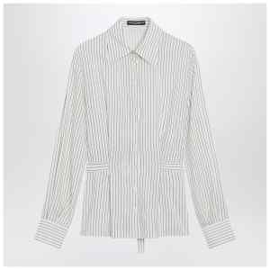 Dolce&Gabbana White pinstriped shirt in silk and cotton
