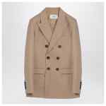 Ami Paris Sand-coloured double-breasted jacket in wool