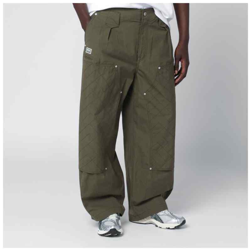 KENZO Khaki green cotton trousers, theFeinheit