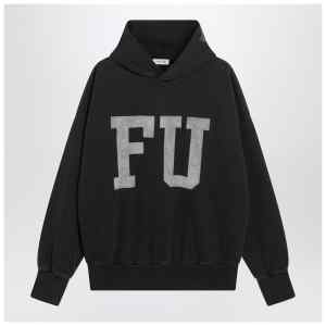 Fear of God Black vintage-effect FU hoodie