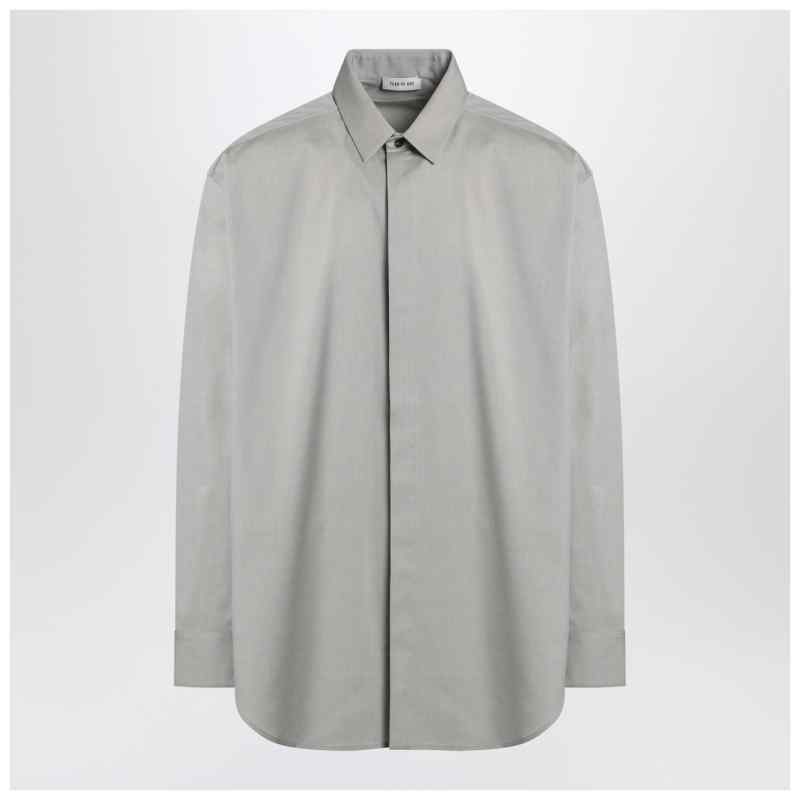 Fear of God Grey dove grey m&eacute;lange cotton shirt, theFeinheit