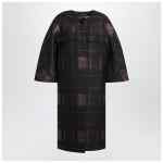 Max Mara Atelier Black cocoon coat in jacquard lamé