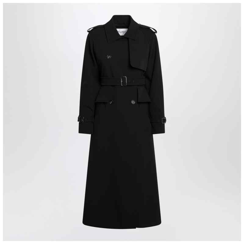 Max Mara Black long trench in sable, theFeinheit