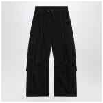 Dolce&Gabbana Black waxed faille cargo trousers
