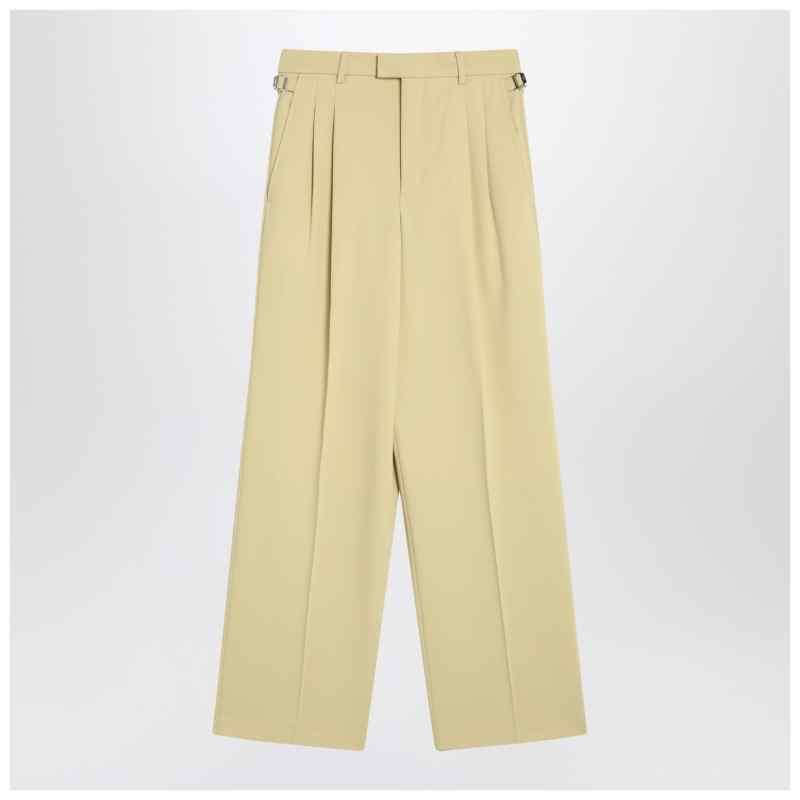 Ami Paris Wide lime-coloured wool trousers, theFeinheit