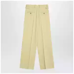 Ami Paris Wide lime-coloured wool trousers