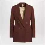 Max Mara Earth-tone jacket in wool grain de poudre