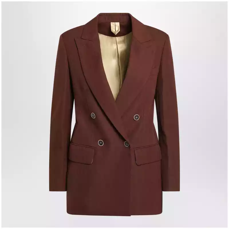 Max Mara Earth-tone jacket in wool grain de poudre