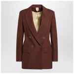 Max Mara Earth-tone jacket in wool grain de poudre