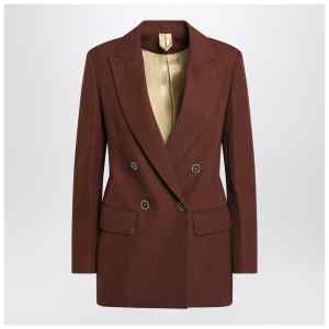 Max Mara Earth-tone jacket in wool grain de poudre