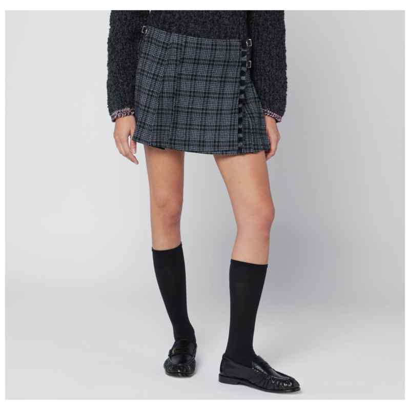 Durazzi Milano Black/white check kilt mini skirt, theFeinheit