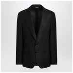 Dolce&Gabbana Black single-breasted linen jacket
