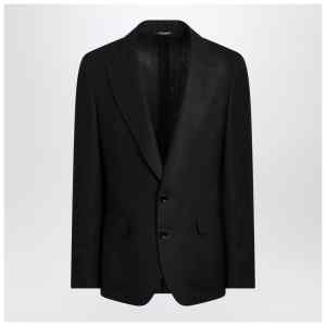 Dolce&Gabbana Black single-breasted linen jacket