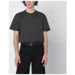 Golden Goose Vintage-effect anthracite T-shirt with perforated heart