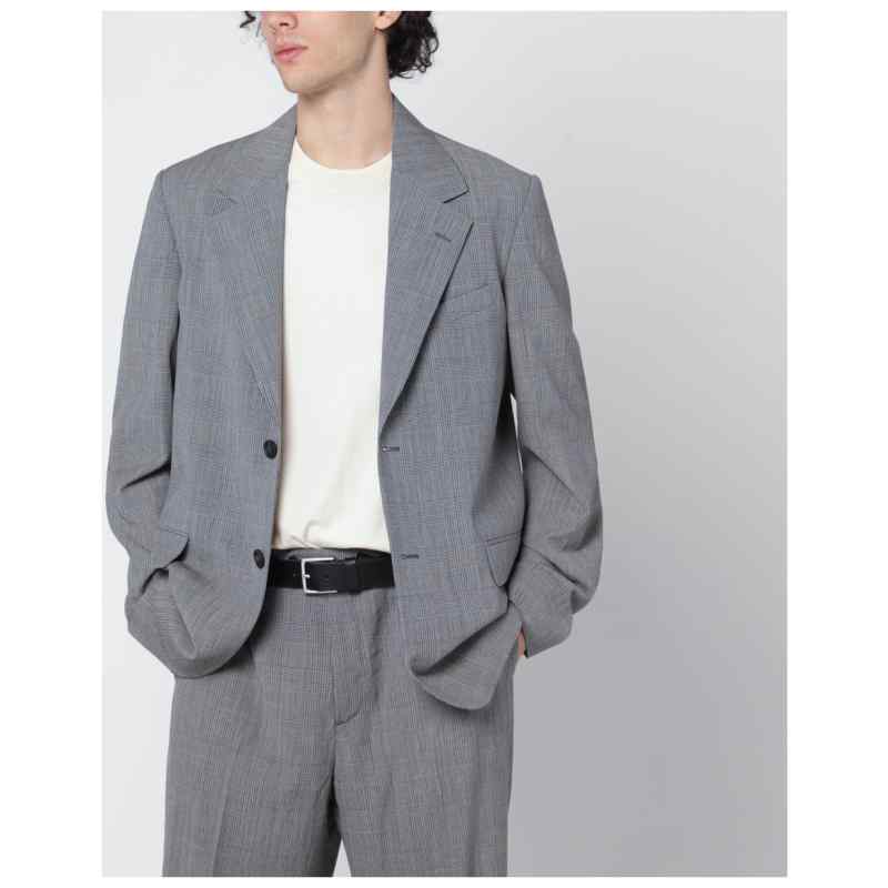 Golden Goose Grey single-breasted Prince of Wales jacket, theFeinheit